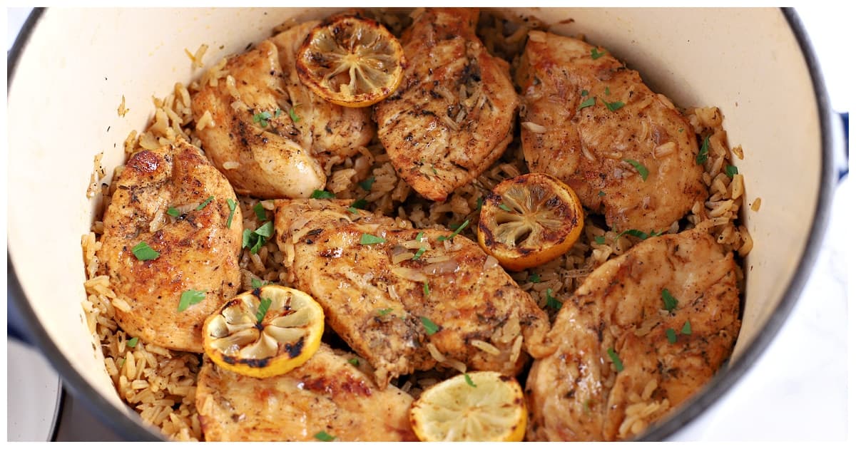 One Pot Lemon Chicken and Rice