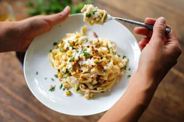 Healthy Chipotle Sweet Corn Fettuccine