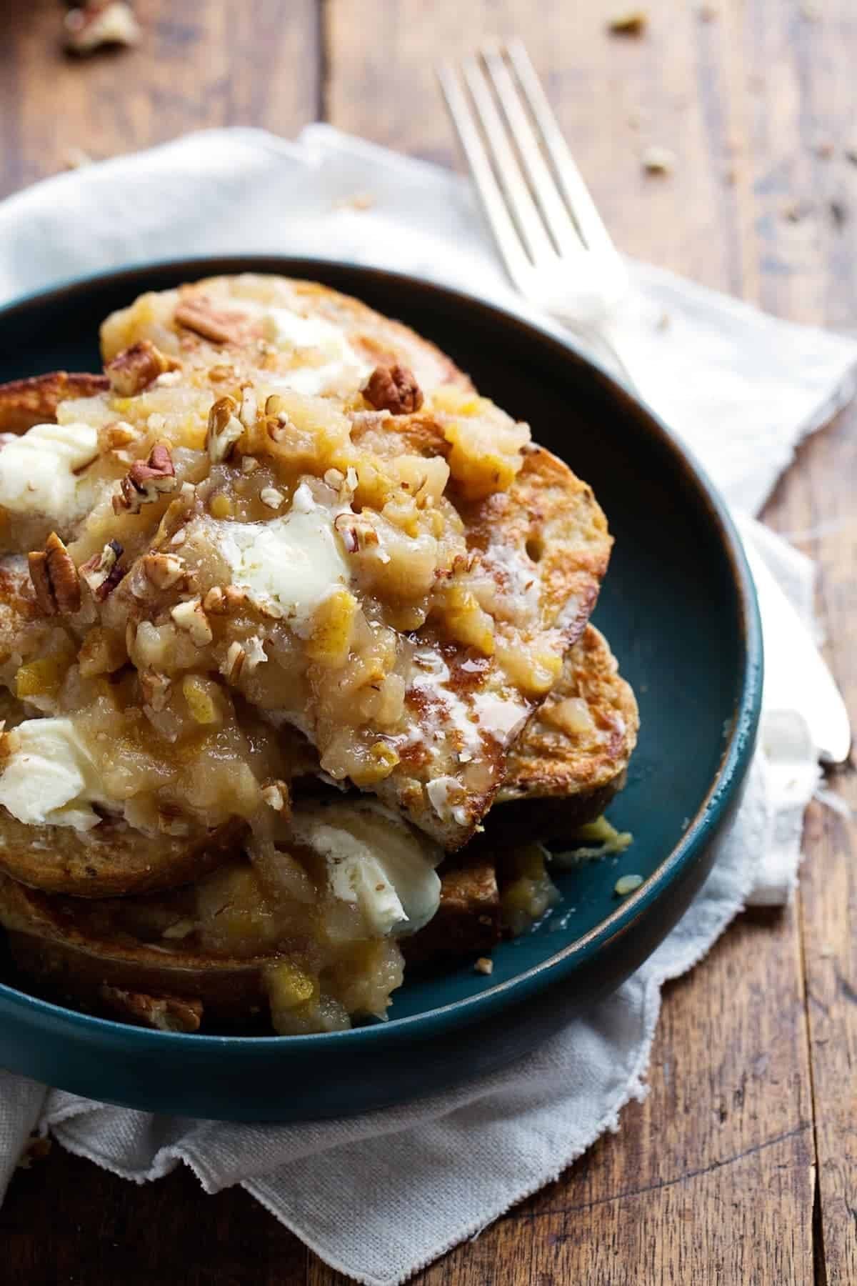 French Toast with Pear Chutney and Mascarpone