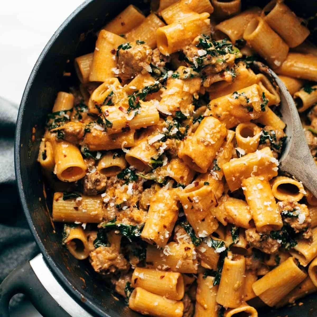 Date Night Rigatoni with Sausage and Kale