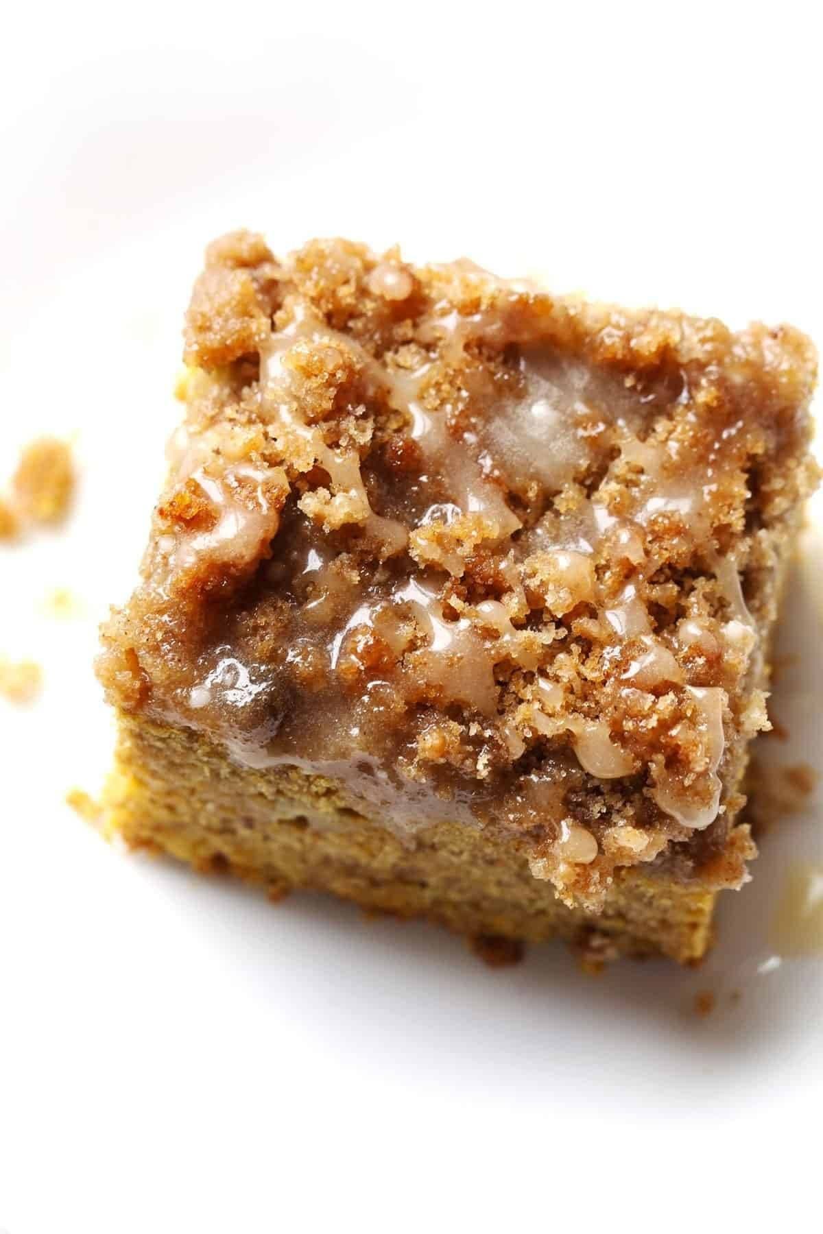 Cinnamon Streusel Pumpkin Coffee Cake with Maple Glaze