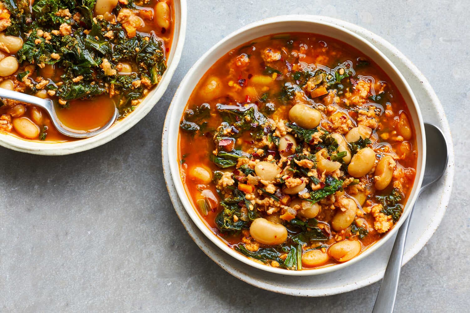 Lemony White Bean Soup With Turkey and Greens