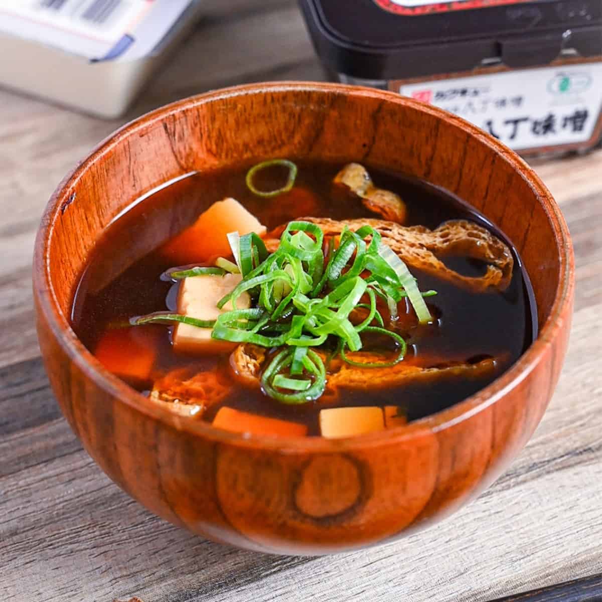 Red Miso Soup with Tofu and Seaweed (Akadashi)