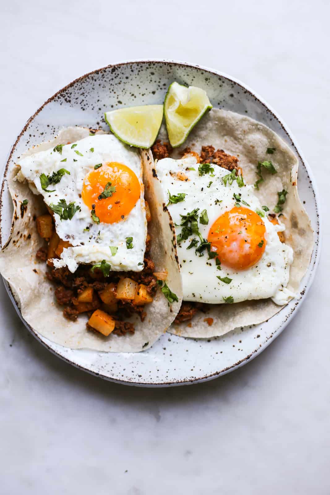 Chorizo Con Papas Breakfast Tacos