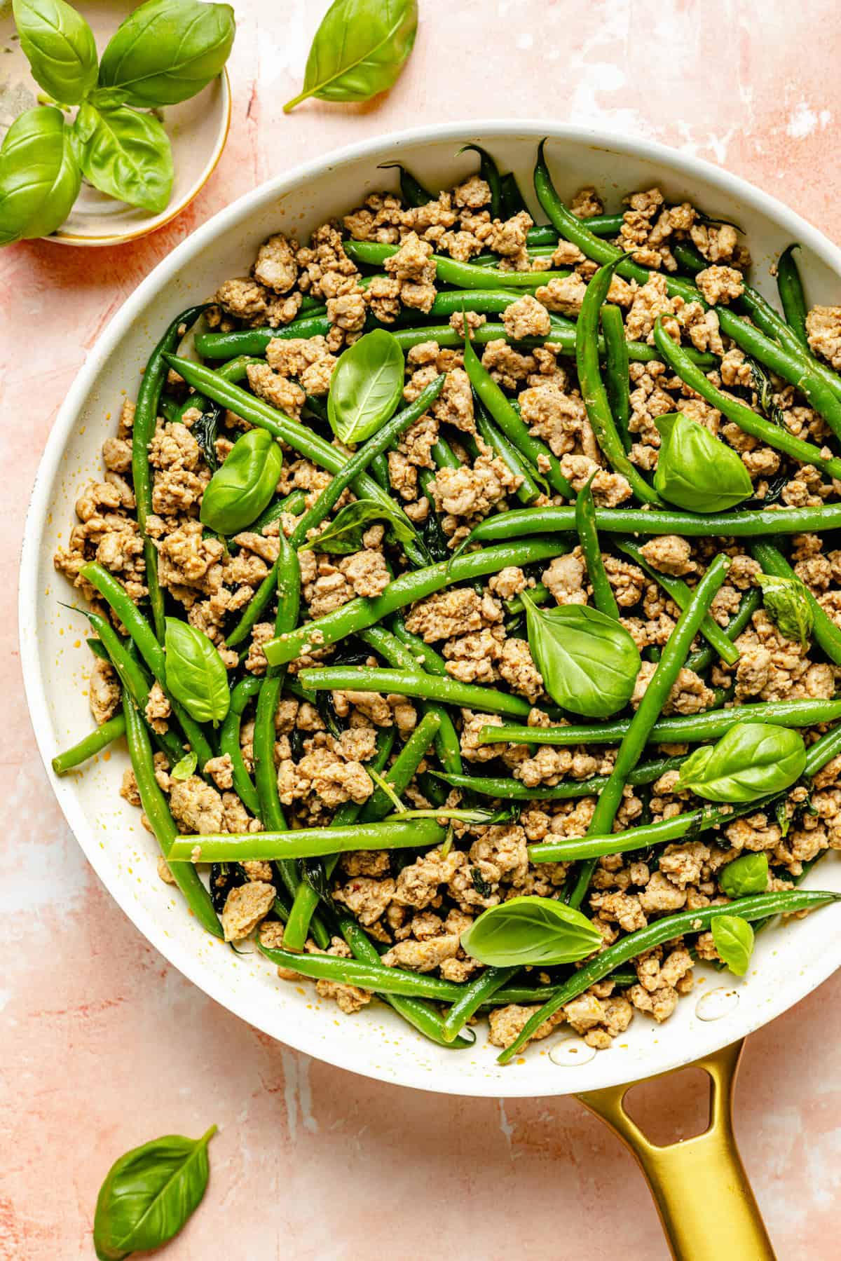 Turkey, Green Bean, and Basil Stir Fry