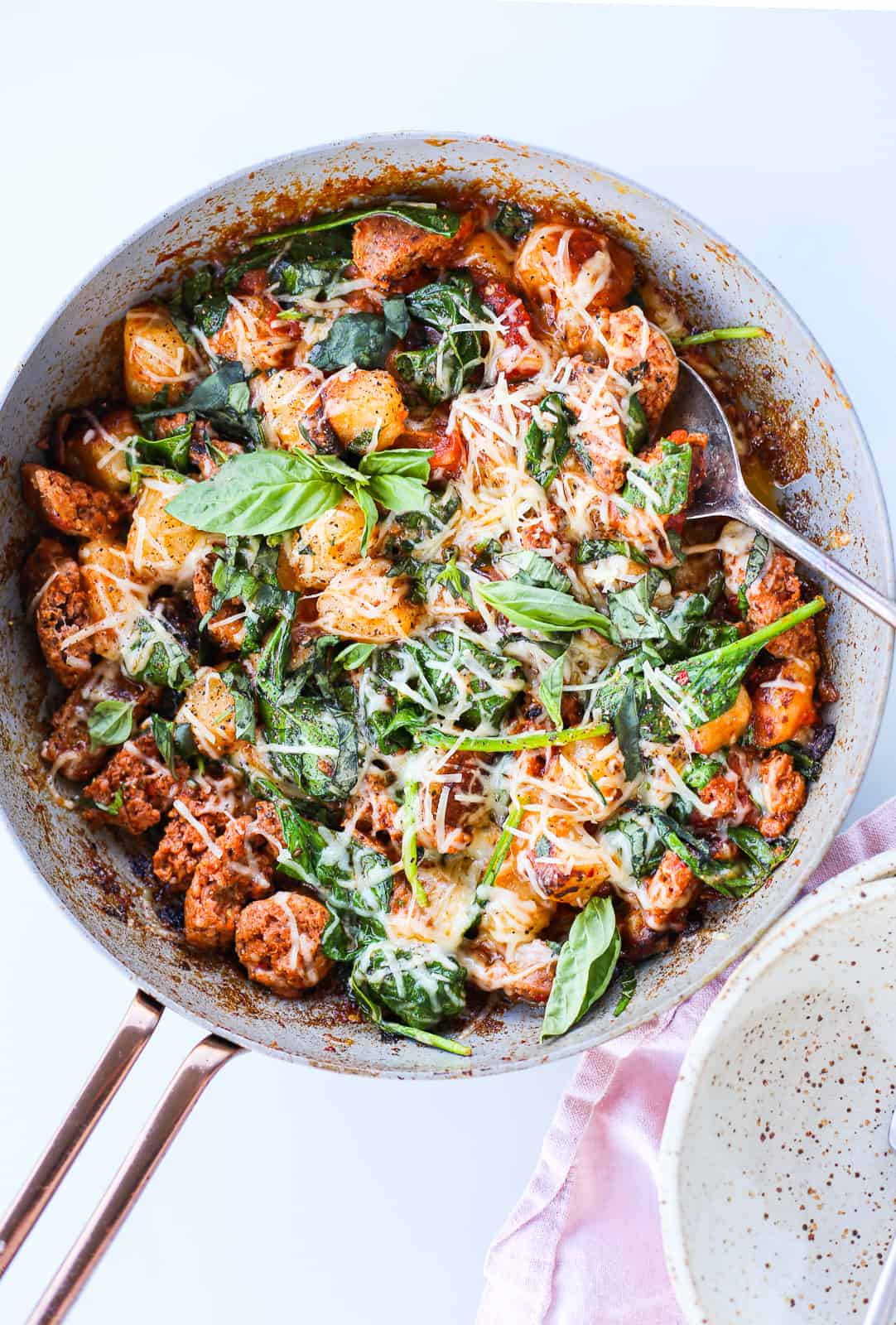 Easy Sausage Cauliflower Gnocchi Skillet