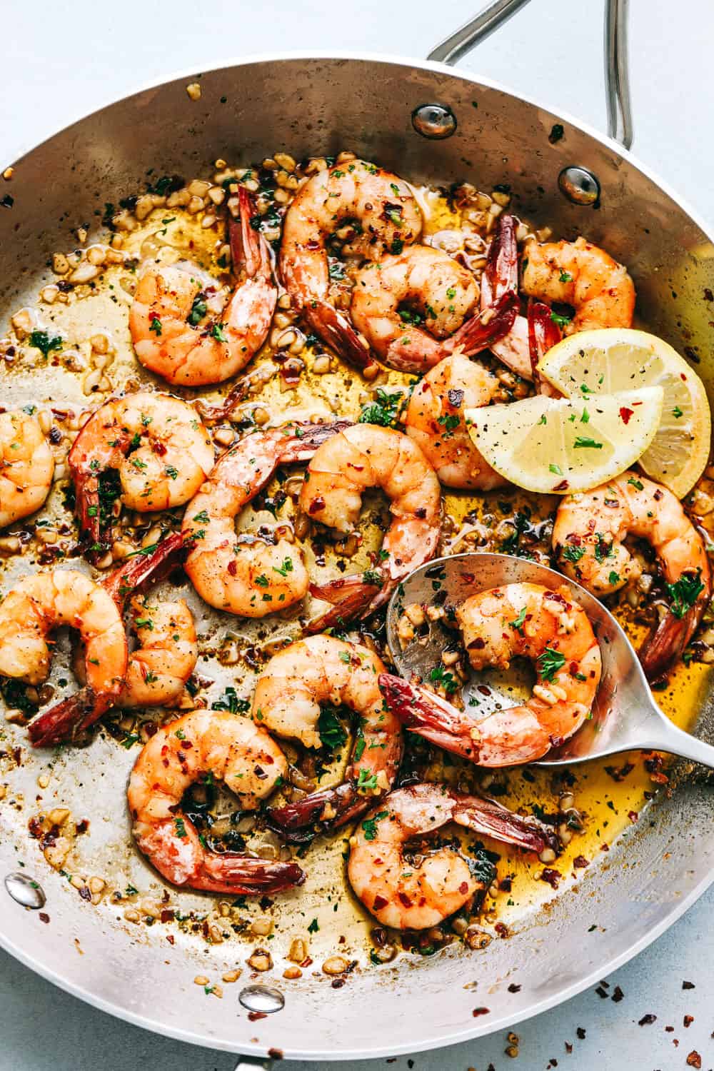 Brown Butter Spicy Garlic Shrimp