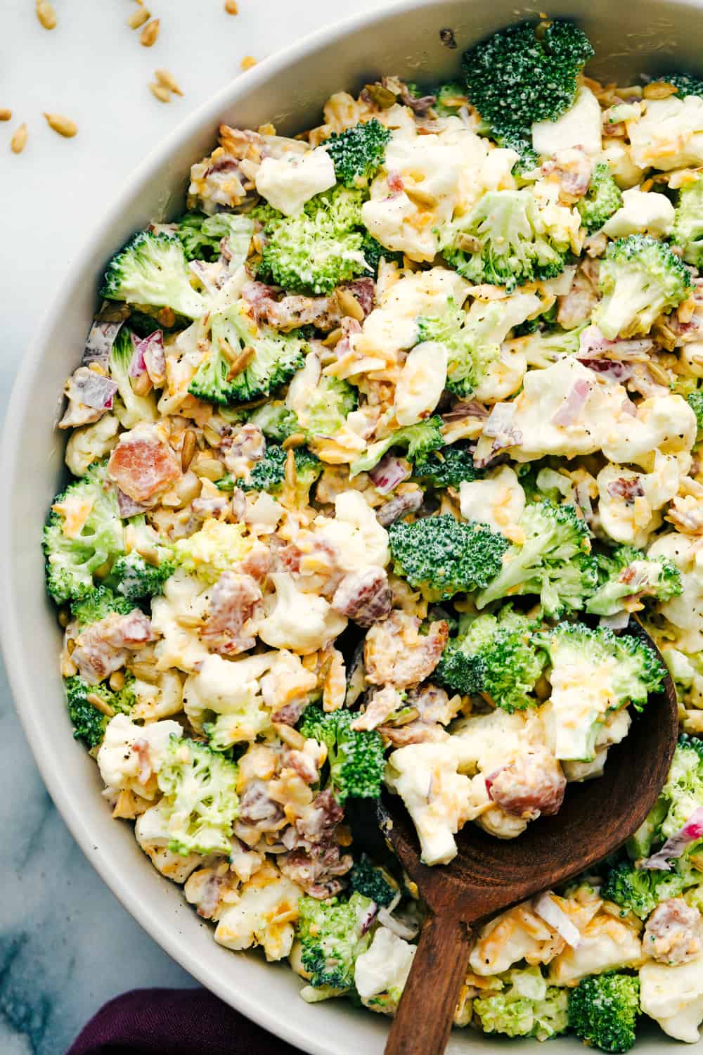 Easy Cauliflower Broccoli Salad