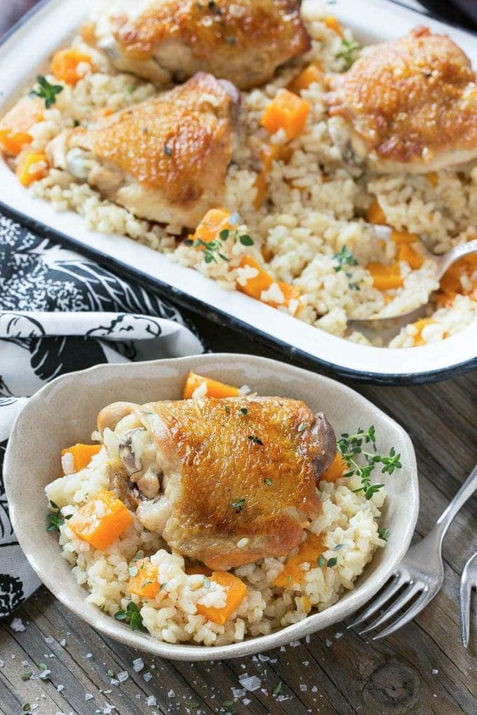One Pot Chicken and Rice Bake