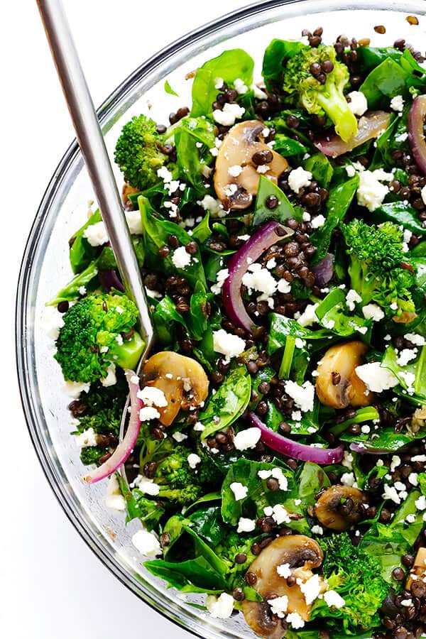 Zesty Lentil Spinach Salad