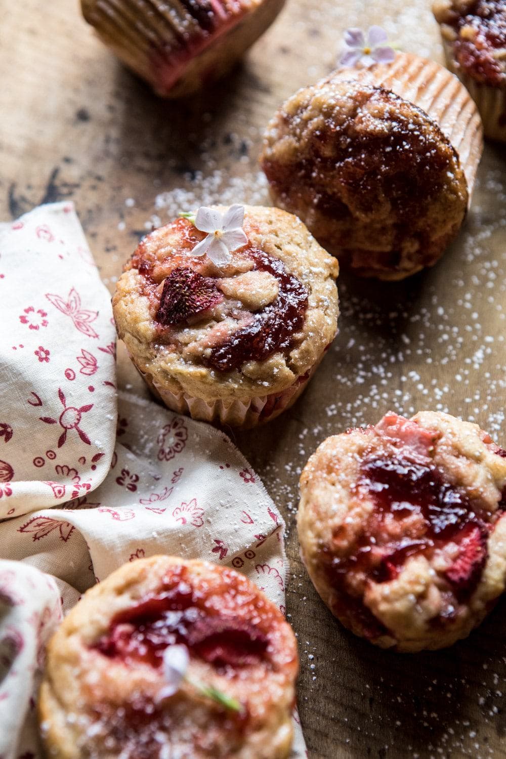 Honey Strawberry Muffins.