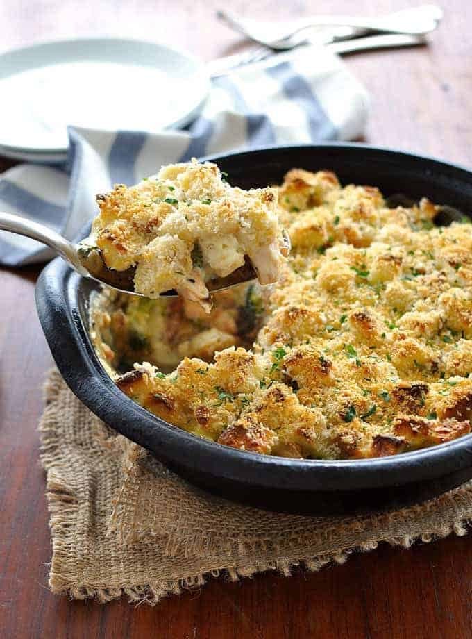 Creamy Bacon, Chicken and Broccoli Strata (Bread Bake)