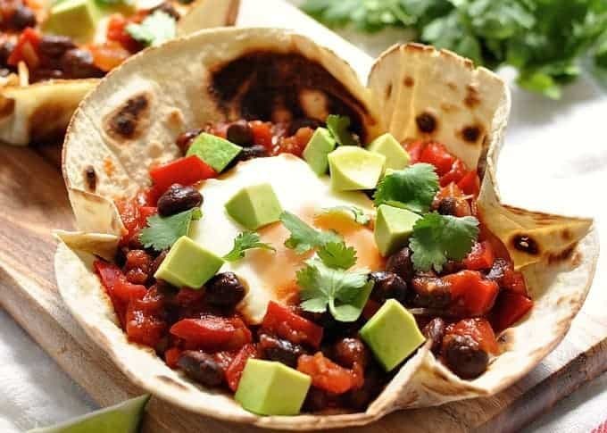 Huevos Rancheros Tortilla Bowls