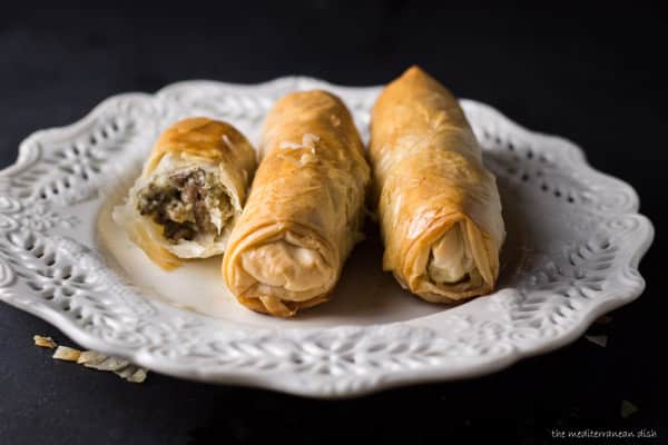 Phyllo Dough Meat and Feta Rolls