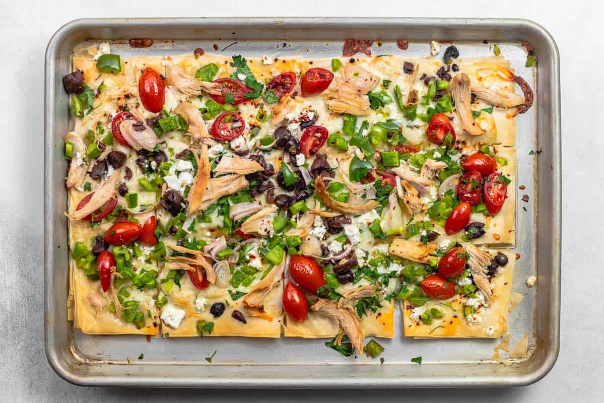Sheet Pan Phyllo Pizza (Crispy Pizza Dough)