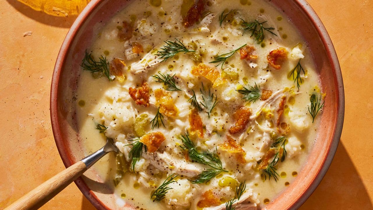 Lemony Cauliflower Chicken and Rice Soup