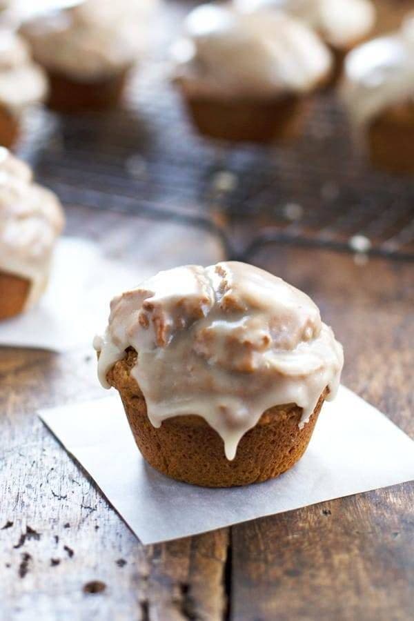 Healthy Maple Glazed Pumpkin Muffins