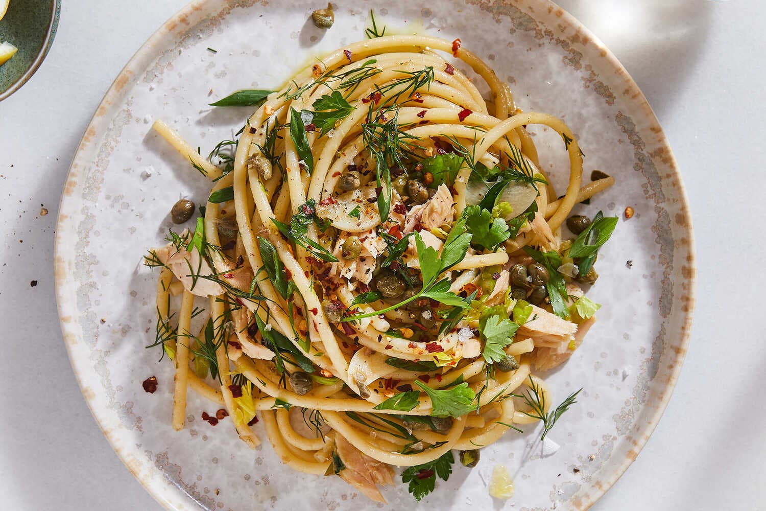 Pasta With Tuna, Capers and Scallions