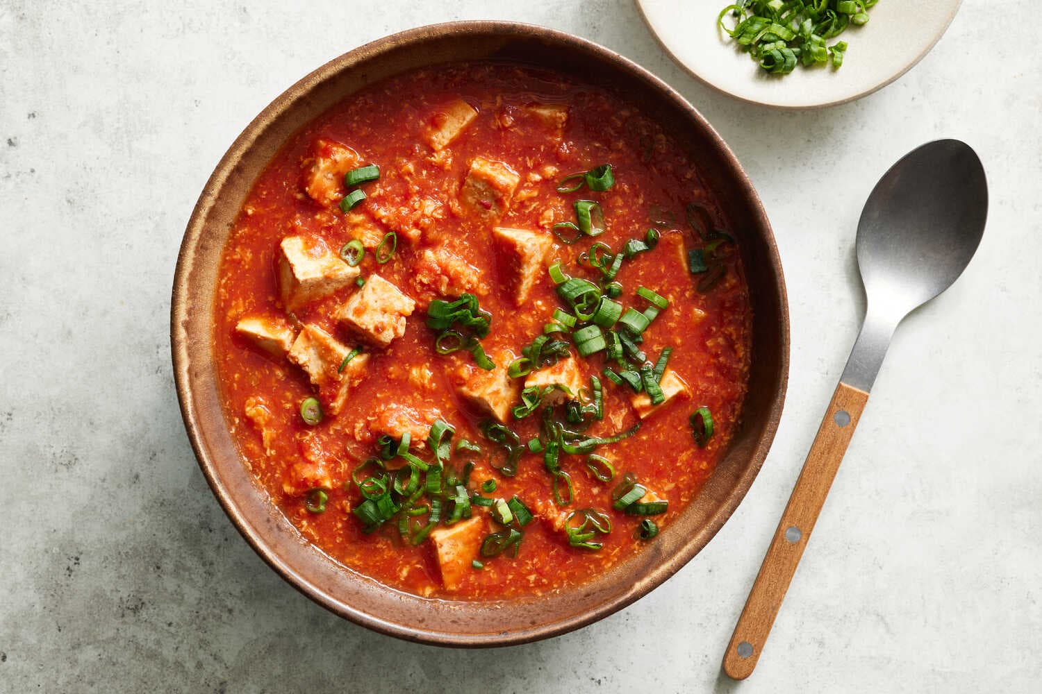 Tofu and Tomato Egg Drop Soup