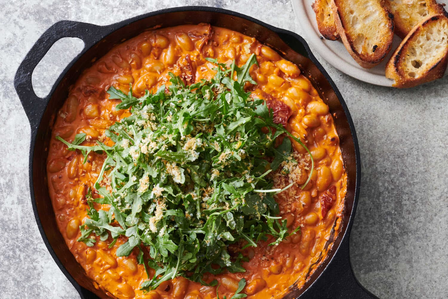 Creamy, Spicy Tomato Beans and Greens