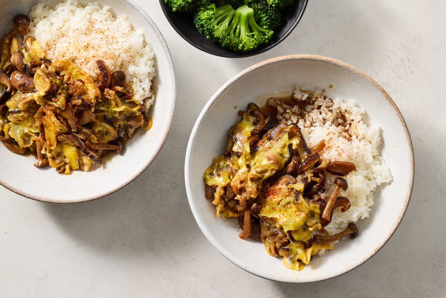 Mushroom and Egg Donburi