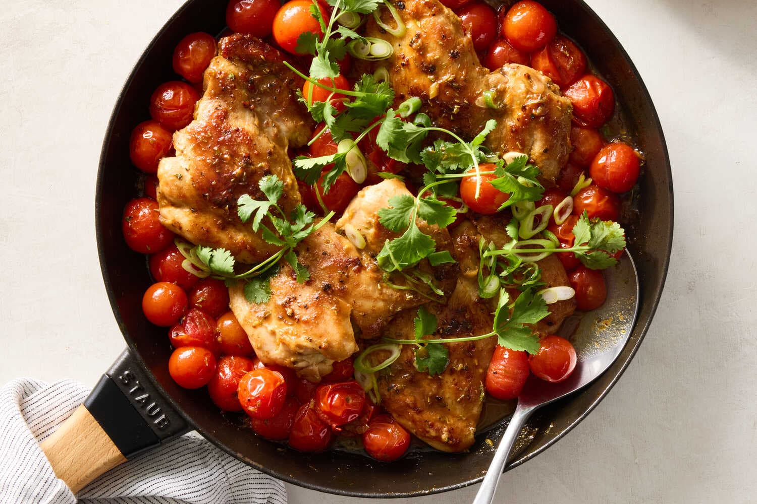 Dijon Chicken With Tomatoes and Scallions